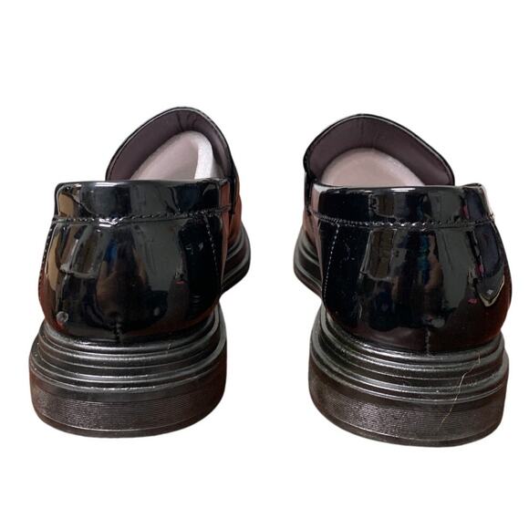 Mens Size 10 Shiny Black Faux Leather Slide On Formal Non Slip Loafer Shoes